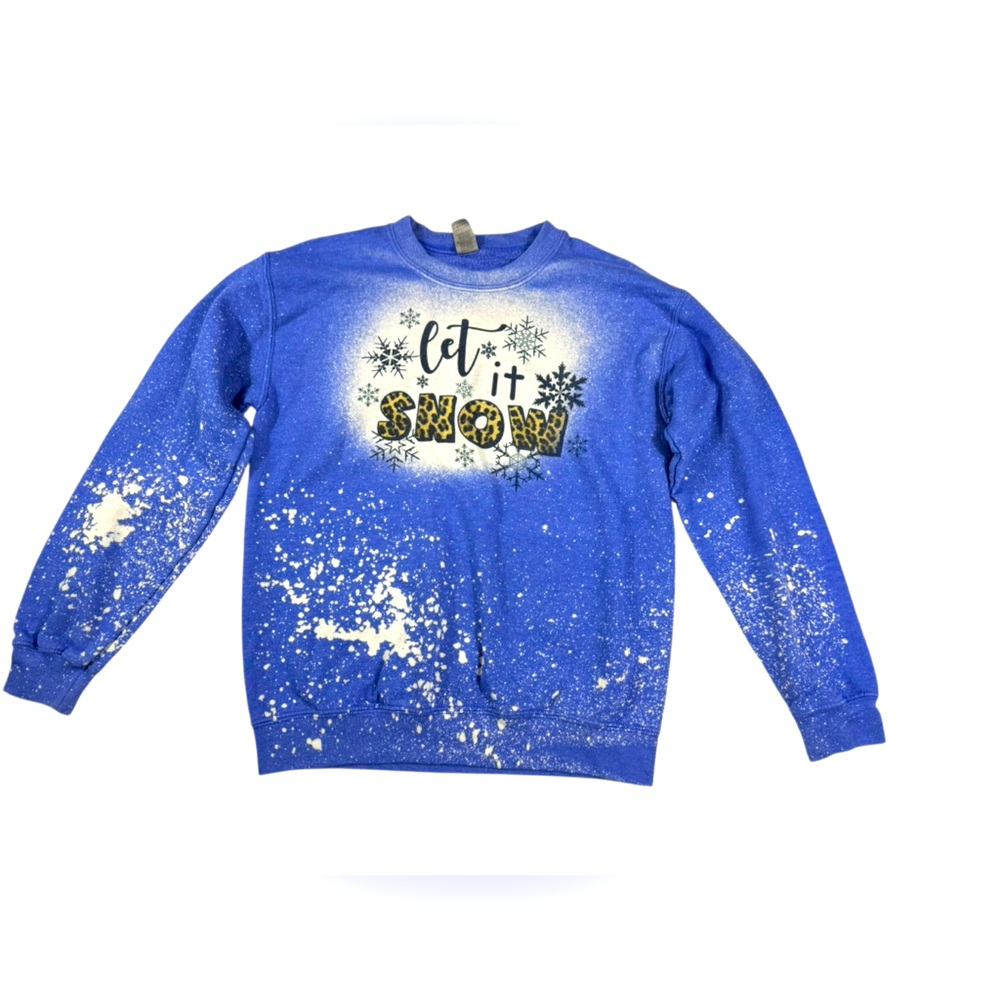 Gildan "Let It‎ Snow" Blue Sweatshirt Size Small